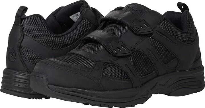 Propet Connelly Strap Men's Shoes All Black : 7.5 M (D), Leather/Textile