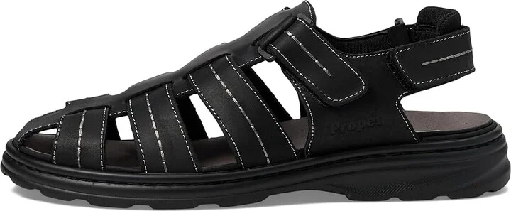 Propet Hunter Men's Sandals Black : 10 X (3E), Leather - Image 5