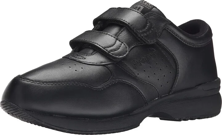Propet Life Walker Strap Medicare/HCPCS Code = A5500 Diabetic Shoe Men's Hook and Loop Shoes Black : 7 M (D), Leather - Image 2