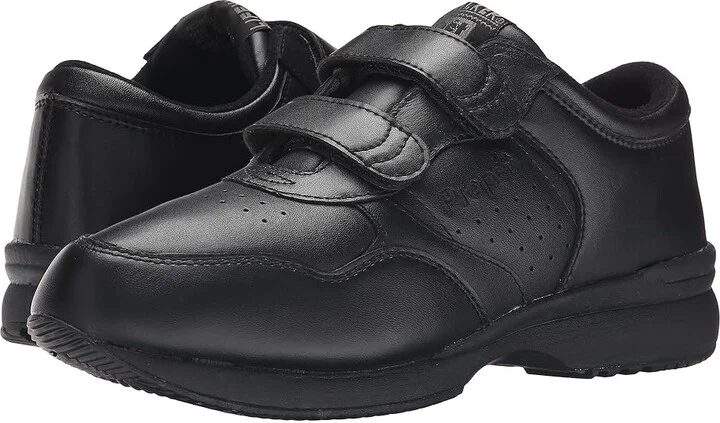 Propet Life Walker Strap Medicare/HCPCS Code = A5500 Diabetic Shoe Men's Hook and Loop Shoes Black : 7 M (D), Leather