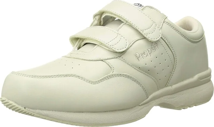 Propet Life Walker Strap Medicare/HCPCS Code = A5500 Diabetic Shoe Men's Hook and Loop Shoes Sport White : 7.5 M (D), Leather - Image 2