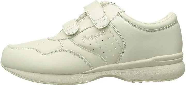 Propet Life Walker Strap Medicare/HCPCS Code = A5500 Diabetic Shoe Men's Hook and Loop Shoes Sport White : 7.5 M (D), Leather - Image 7