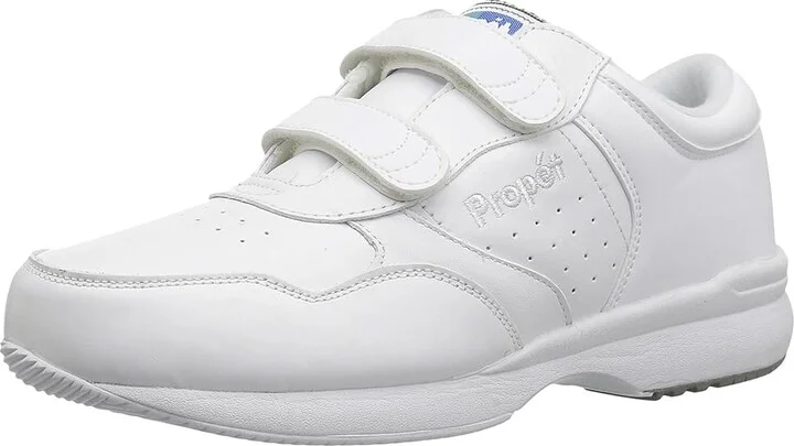 Propet Life Walker Strap Medicare/HCPCS Code = A5500 Diabetic Shoe Men's Hook and Loop Shoes White : 7.5 M (D), Leather - Image 2