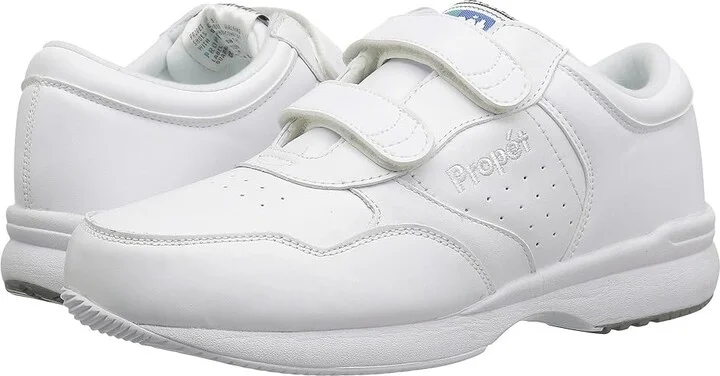 Propet Life Walker Strap Medicare/HCPCS Code = A5500 Diabetic Shoe Men's Hook and Loop Shoes White : 7.5 M (D), Leather