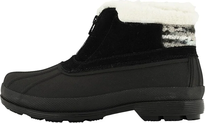 Propet Lumi Ankle Zip Women's Boots Black/White : 6 XX (4E), Suede - Image 7