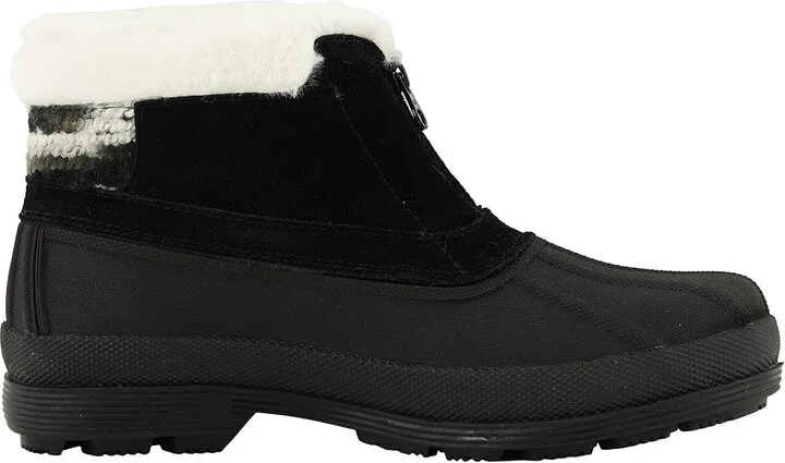 Propet Lumi Ankle Zip Women's Boots Black/White : 6 XX (4E), Suede - Image 8