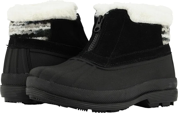 Propet Lumi Ankle Zip Women's Boots Black/White : 6 XX (4E), Suede