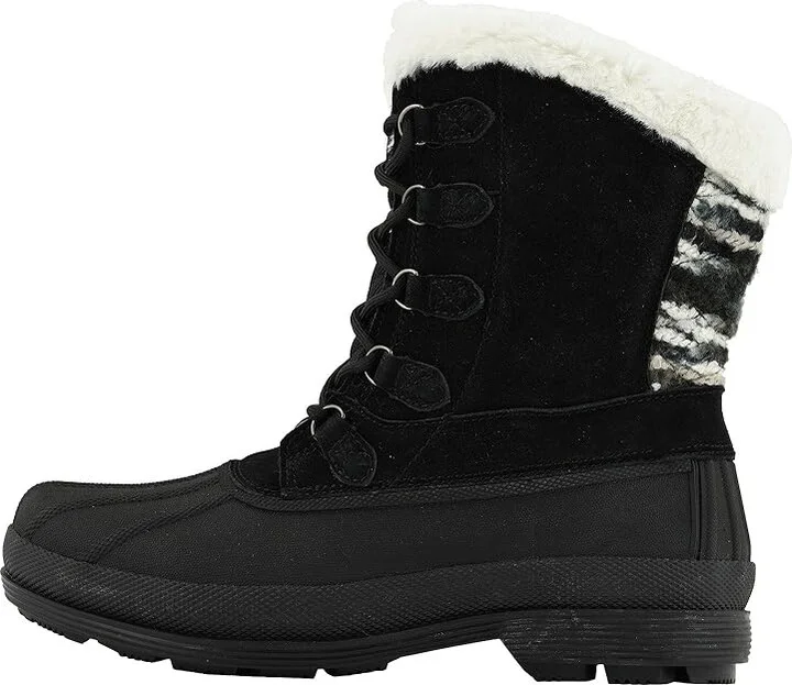 Propet Lumi Tall Lace Women's Boots Black/White : 6 XX (4E), Suede - Image 7