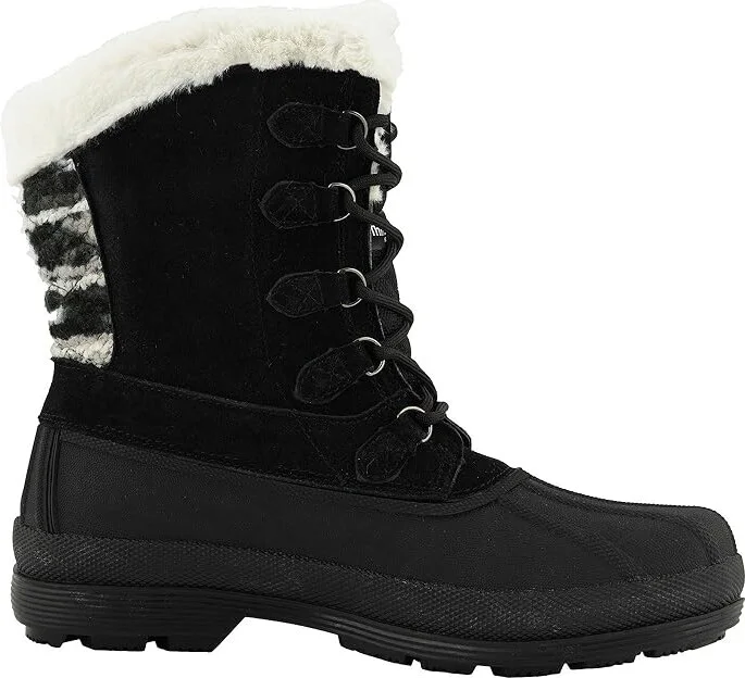 Propet Lumi Tall Lace Women's Boots Black/White : 6 XX (4E), Suede - Image 8