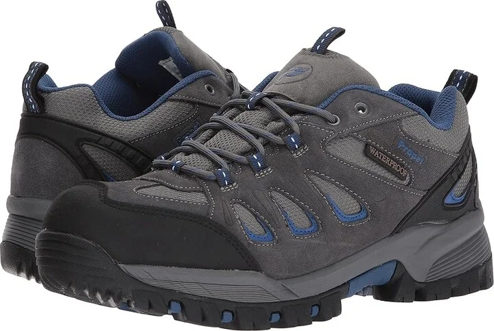 Propet Ridge Walker Low Men's Lace up casual Shoes Grey/Blue : 14 E (W), Suede/Synthetic