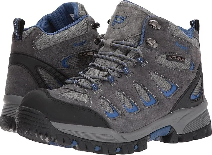 Propet Ridge Walker Men's Lace-up Boots Grey/Blue : 9.5 E (W), Suede/Textile