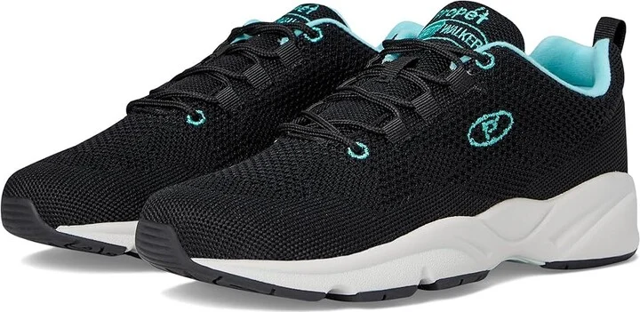 Propet Stability Fly Women's Lace up casual Shoes Black/Aqua : 8 M (B), Textile