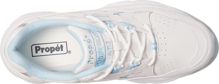 Propet Stability Walker Medicare/HCPCS Code = A5500 Diabetic Shoe Women's Walking Shoes White/Light Blue : 9.5 M (B), Leather - Image 2