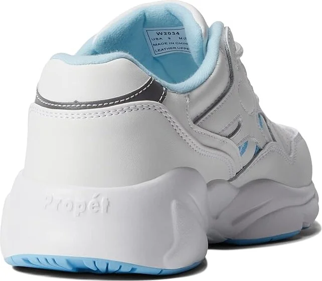 Propet Stability Walker Medicare/HCPCS Code = A5500 Diabetic Shoe Women's Walking Shoes White/Light Blue : 9.5 M (B), Leather - Image 4