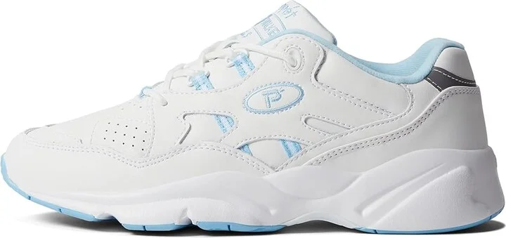 Propet Stability Walker Medicare/HCPCS Code = A5500 Diabetic Shoe Women's Walking Shoes White/Light Blue : 9.5 M (B), Leather - Image 6