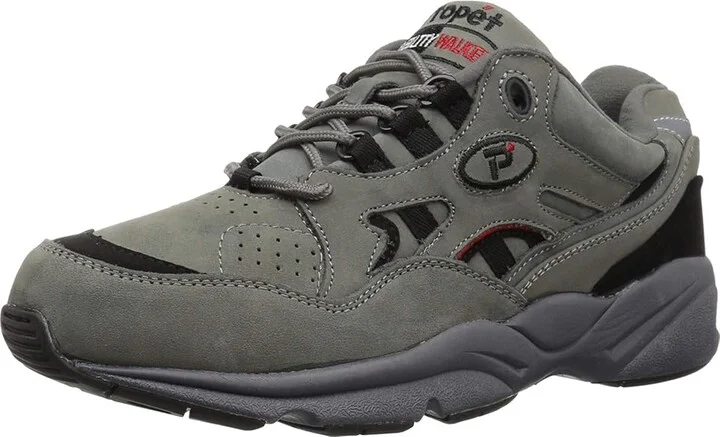 Propet Stability Walker Men's Shoes White/Taupe : 11.5 E (W), Suede - Image 7