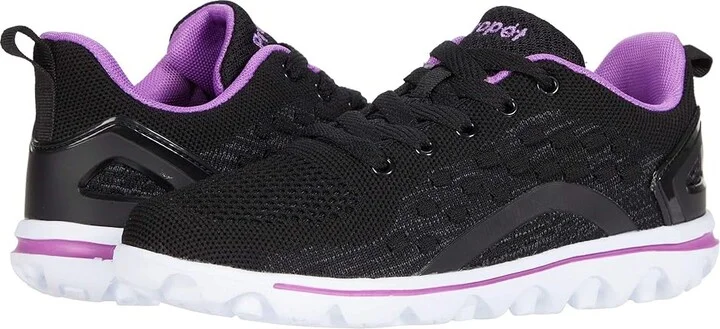 Propet TravelActive Axial Women's Shoes Black/Purple : 8.5 XX (4E), Textile