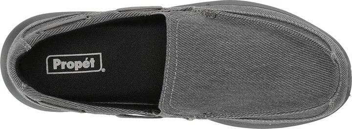 Propet Viasol Men's Slip on Shoes Grey : 8 XX (5E), Canvas - Image 3