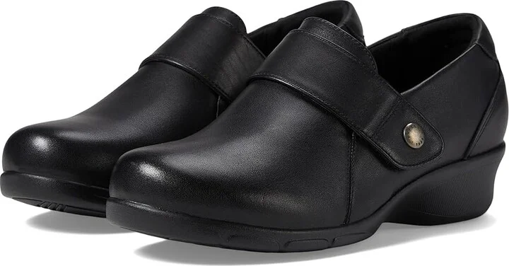 Propet Wallis Women's Flat Shoes Black : 7.5 XX (4E), Leather