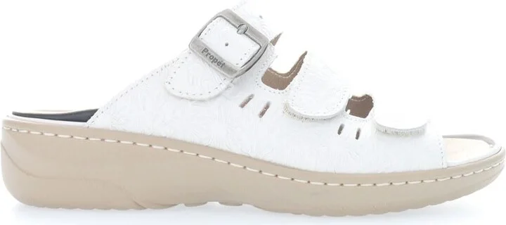 Propét Women's Breezy Walker Slide White Onyx 10 Medium US