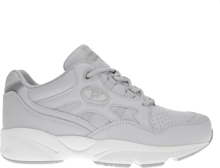 Propét Women's Stability Walker Athletic Comfort Sneaker White/Grey 13 N US