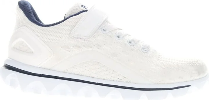 Propét Women's TravelActiv Axial FX White/Navy 8 Wide US