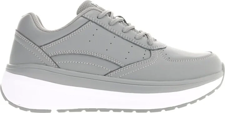 Propét Women's Ultima Leather Orthotic Athletic Shoes Grey 10 XX-Wide US