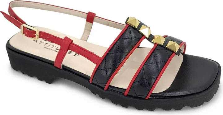 Proud Sling-Back Sandal In Black/red