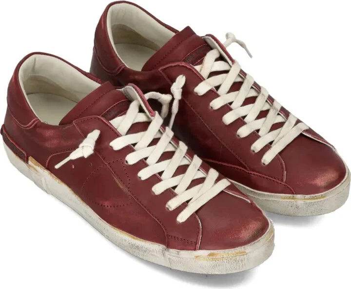 Prsx distressed leather lace-up sneakers - Image 2