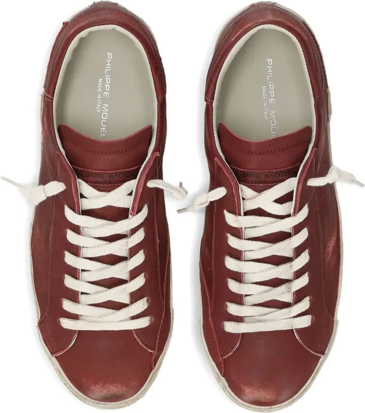 Prsx distressed leather lace-up sneakers - Image 3