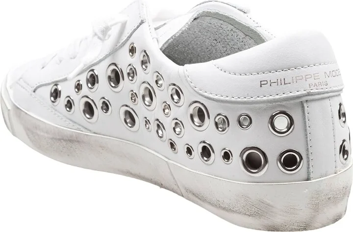 Prsx Low Leather Sneakers With Applied Studs - Image 3