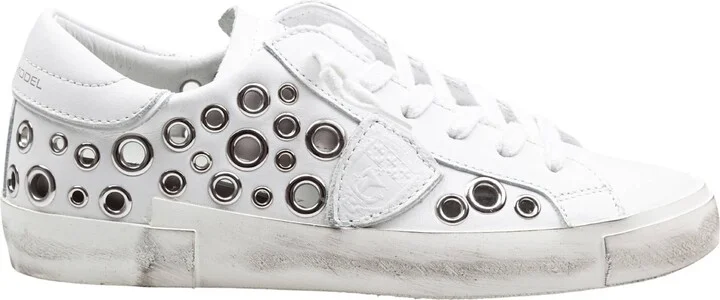 Prsx Low Leather Sneakers With Applied Studs