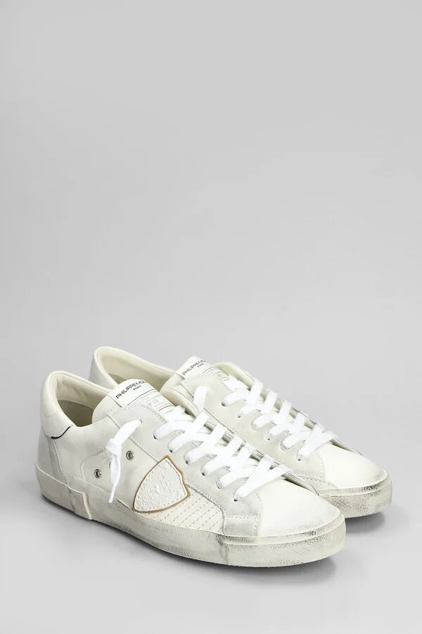 Prsx Low Sneakers In Beige Leather - Image 2