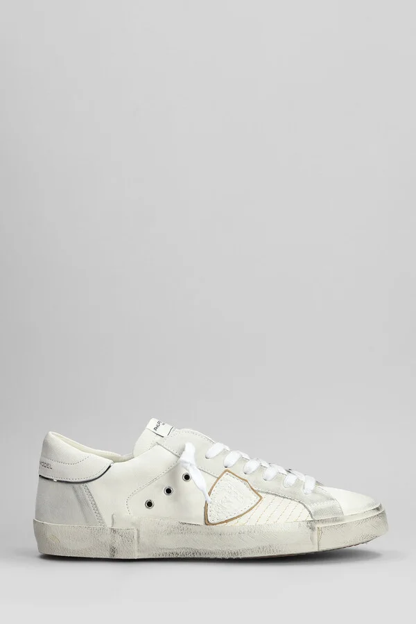 Prsx Low Sneakers In Beige Leather