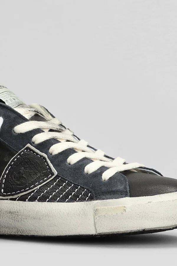 Prsx Low Sneakers In Black Suede And Leather - Image 5