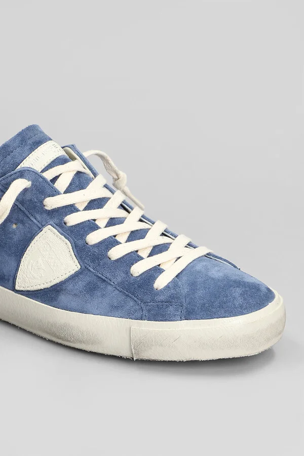 Prsx Low Sneakers In Blue Suede - Image 5