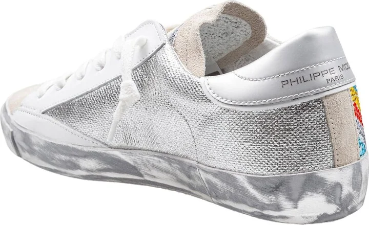 Prsx Low Sneakers In Leather And Suede With Micro Crystals - Image 3