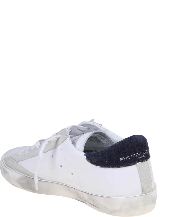 Prsx Low Sneakers In White/blue Leather - Image 3