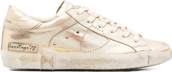 Prsx metallic leather sneakers
