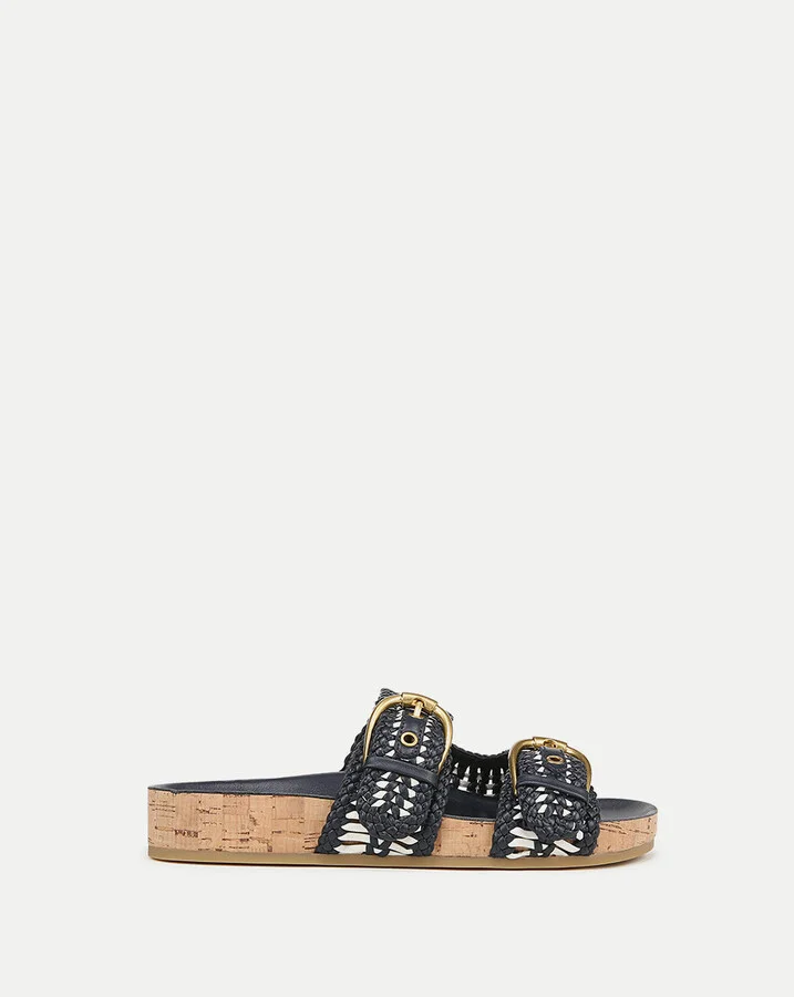 Prue Woven-Leather Sandal Eclipse Coconut