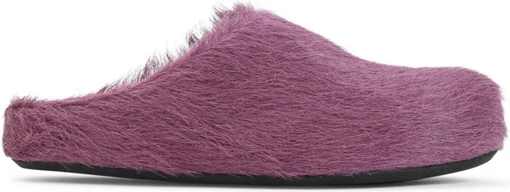 Prune Violet Calf Hair Fussbett Mules