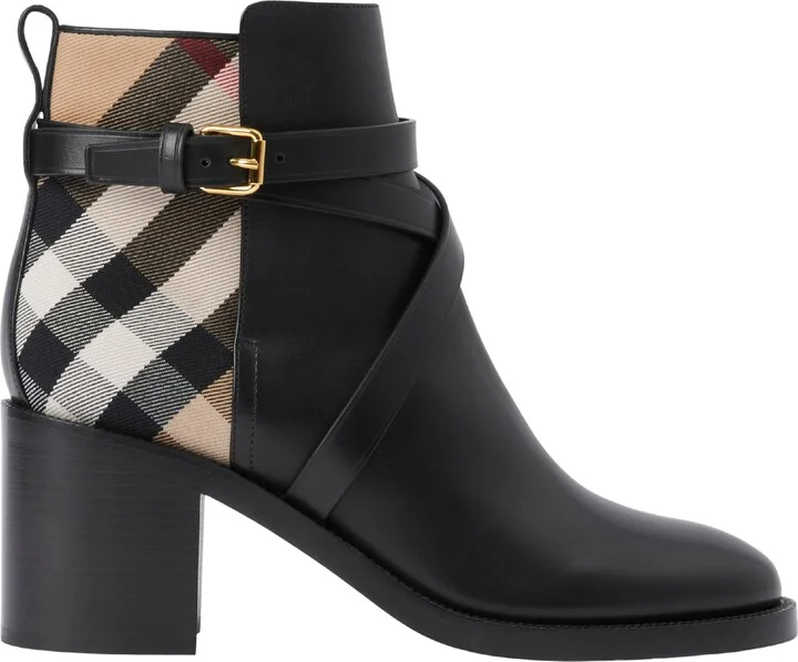 Pryle Check Block Heel Bootie