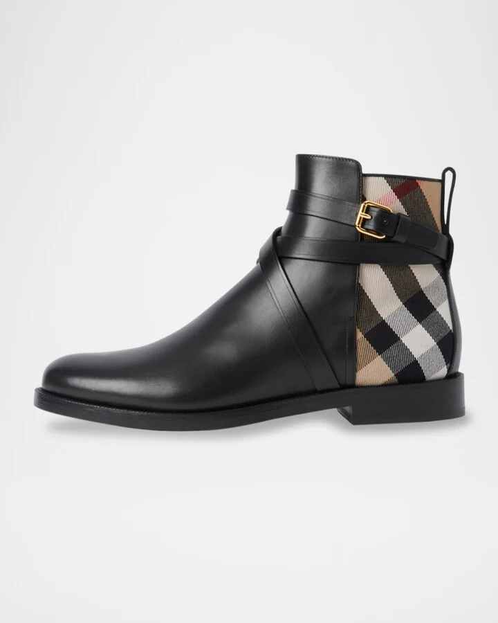 Pryle Equestrian Check Ankle Booties - Image 6