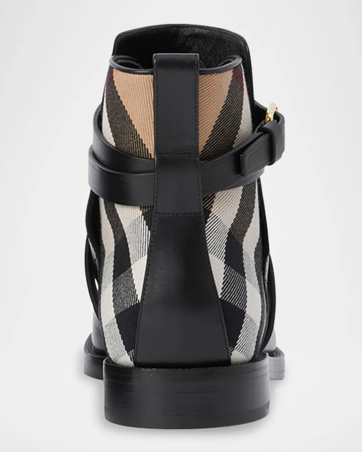Pryle Equestrian Check Ankle Booties - Image 7
