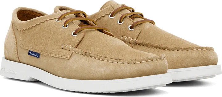 PS by Paul Smith Beige Pebble Boat Shoes - Image 4