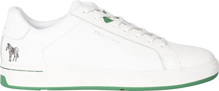 PS Paul Smith Men's Leather 'Albany' Sneakers with Green Soles