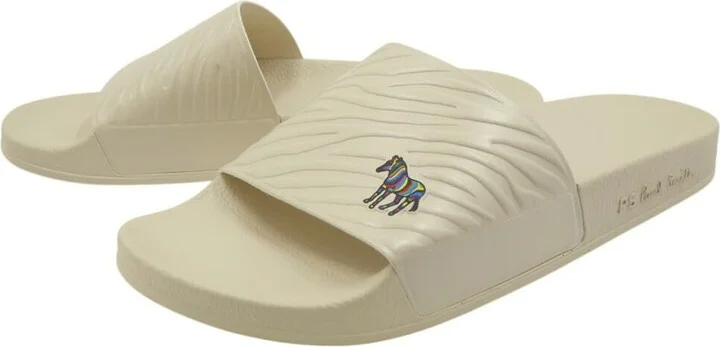 PS Paul Smith Mens Shoe ZED Off White Zebra Slide Sandal