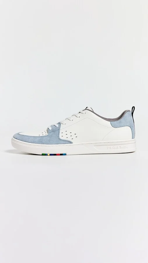PS Paul Smith Shoe Cosmo White Light Blue Toe Sneakers - Image 2