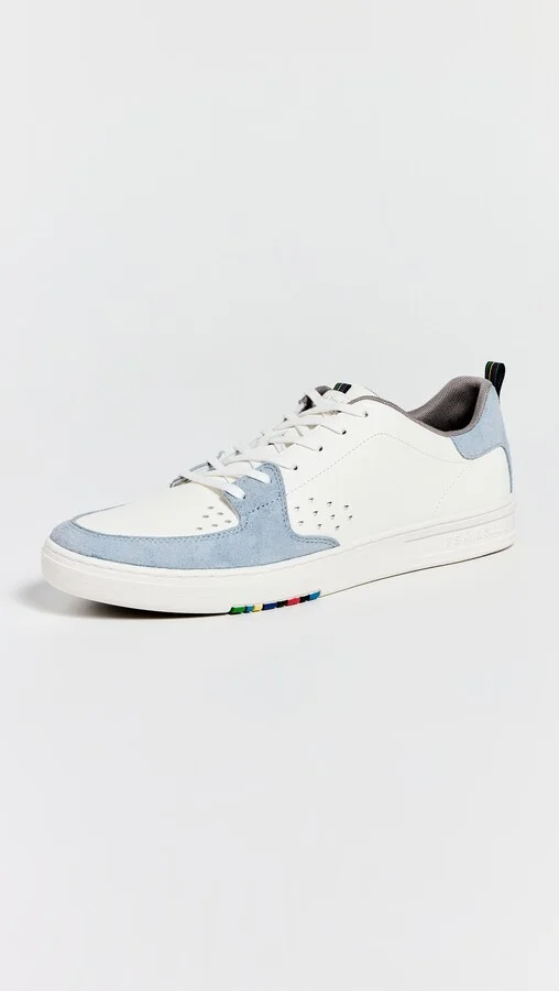 PS Paul Smith Shoe Cosmo White Light Blue Toe Sneakers - Image 3
