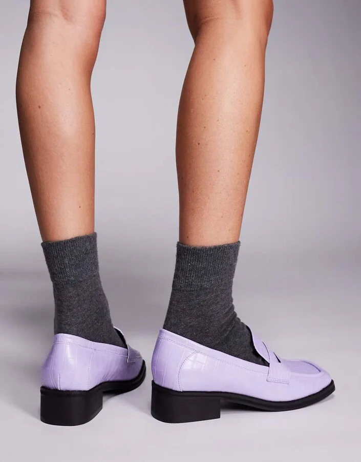 Public Desire Decaf loafers in purple croc - Image 2